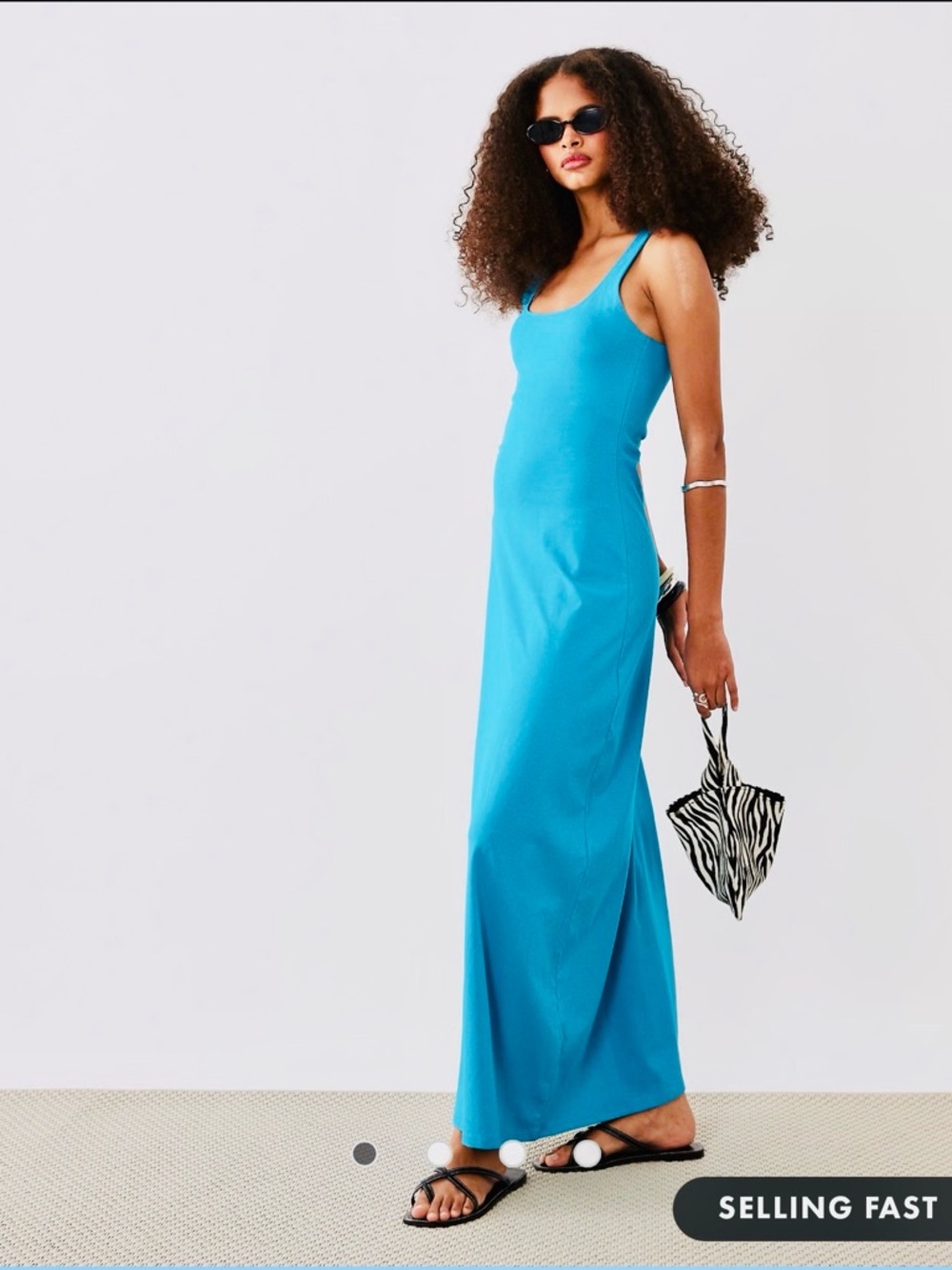 Sleeveless Maxi Dress in Teal Blue